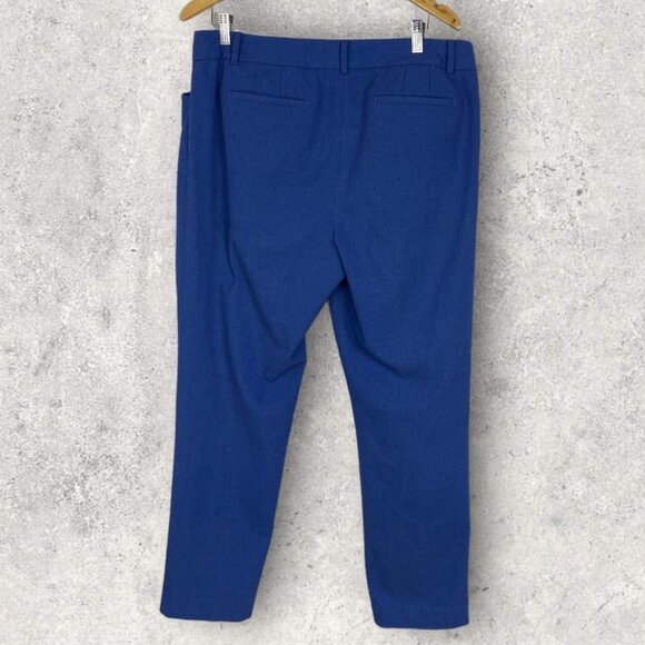 Talbots Hampshire Ankle Pants Blue Chambray Size 14 Textured High Rise Stretch - Picture 4 of 11